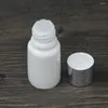 Бутылки для хранения белый нефрит 5 мл мини -стеклянный контейнер с серебряной винтовой крышкой