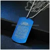 Pendant Necklaces Arabia Scripture For Women Men Stainless Steel Dog Tag Beads Chains Fashion Jewelry Gift Drop Delivery Pendants Dh2Bq