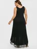 Casual Dresses Summer Plus Size 5XL High Low Party Maxi Women Dress Sleeveless Solid Lace Elegant Sexy Evening