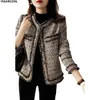 Womens Jackets High quality small fragrant style tweed short Autumn Highend ladies Temperament tassel retro 230223