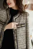 Womens Jackets High quality small fragrant style tweed short Autumn Highend ladies Temperament tassel retro 230223