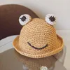 Beretten Lovely Children Frog emmer hoed Straw cartoon Kinderen Zomer herfsthoeden Zonnekappen Beschermende baby