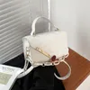 Bolsos de noche Mujer Lingge Texture Fahion Portable Mall Quare Chain Olid Color Ingle Houlder Lady Cute Side Pure Bag