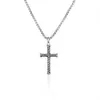 Collier chaîne cubaine pour hommes, pendentif croix noire, grenat, agate, bijoux en diamant, améthyste, cadeau de fiançailles de mariage pour femmes