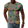 Herren T-Shirts Sommer Tees Hip Hop Harajuku Kurzarm Persönlichkeit Abstrakte Farbe Grafik Männer Casual Mode 3D Gedruckt Street Style