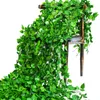 Flores decorativas grinaldas 12 PCs/bolsa decoração premium 2,2m tiras de hera artificial folhas de folhas verdes Creeper Vine