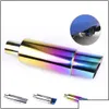 Muffler Auto uitlaatdempers Gegrilde Neo Chrome 304 Roestvrij stalen pijp racetip RSCR1002NM BLAUWE DRAP Levering 202 DHGW9