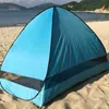 Tenten en schuilplaatsen Nieuw pop -up tent automatische instant tent draagbare strandt tent waterdichte zon schuilplaats voorste mesh deur ontwerp J230223