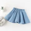 Clothing Sets 2PCS Fashion Infant Girl's Off Shoulder Set Casual Denim All-Match Short Sleeve Tops Skirt Outfits Suit