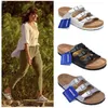 Zapatillas de lujo Sandalias Birkinstocks de diseñador Boken Florida Cork American Fashion Zapatillas de playa para hombre y mujer Boken con punta abierta y tres botones