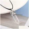 Pendant Necklaces New Hexagonal Prism For Women Men Natural Healing Crystals Quartz Point Stone String Rope Chains Fashion Drop Deli Dhfts