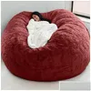 Chair Covers Ers 135150Cm Nt Fur Bean Bag Er Big Round Soft Fluffy Faux Beag Lazy Sofachair Drop Delivery Home Garden Textiles Sashes Dhh0V