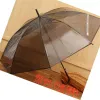 Wysokiej jakości kolorowe przezroczyste długie uchwyt Umbrella Automatyczna tęczowa wodoodporna 8. Parasole kości 4 R2