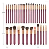 Pinceaux de maquillage 32 pièces ensemble tête synthétique douce manche en bois fond de teint fard à paupières puissance lèvres visage pour les femmes