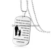 Pendant Necklaces To My Son Daughter Inspirational For Boys Girls Stainless Steel Dog Tag Beads Chains Dad Mom Jewelry Gift Drop Del Dhymk