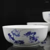 Skålar 7 tum Jingdezhen keramisk ramen skål vintage i glaze blå och vit porslin nudel dumplings ris bordsartiklar blandning