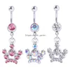 Navel Bell Button Rings D0127 Bowknot Belly Ring Mix Colors Drop Delivery Jewelry Body Dhgarden Dhfvs