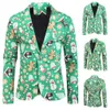 Costumes pour hommes Blazers mode fête décontracté coupe ajustée Blazer boutons 3D noël imprimé Floral peinture veste hommes 230222