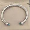 Princess Classics Amethyst Bracelets ajustable Brazalete de cable Toapz Charm Sliver con joyería de moda de diseñador Color 7 mm Mujeres