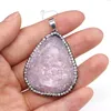 Hänge halsband Natural Stone Agate Crystal Bud Harts Oregelbundet Inlay Diamond Edge för smycken MakingDiy Necklace Accessories Gift Hoventant