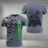 Męskie koszulki 2023 brazylia letnie męskie koszulki weterani flaga narodowa topy Tee koszulka z krótkim rękawkiem 3d Print graficzny T-Shirt ponadgabarytowych