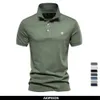 Polos pour hommes AIOPESON 100% coton Polos pour hommes brodés Couleur unie Slim Fits Polos pour hommes Summer Brand Social Polos Men 230223