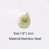 Charms Natural Stone Water Drop 펜던트 지르콘 스테인리스 스틸 석영 DIY 귀걸이 목걸이 보석 제작 1.8 1.3cm