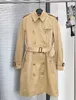 Ny klassiker! Kvinnor Fashion Middle Long Trench Coat/Top Quality Thick Cotton Märke Design Slim Fit Trench/Ladies Trench for Spring and Autum Kenf450 Size S-XXL