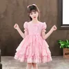 Girl's Dresses Kids Girl Lolita Dress Pink Lace Bow Sweet Cute Girls Princess Dress Summer Birthday Party Ball Gown Dress 315 Years Fairy Z0223