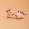 Stud Earrings Enamel Glaze Pink Cute Piggy Europe And America Jewelry For Woman Small Animals Wholesale Trend