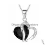 Pendentif Colliers De Luxe Cristal Cz Coeur Collier Femmes Cubique Zircone Diamant Amour Sier Plaqué Chaîne Pour Dames Bijoux De Mode Gi Dhks9