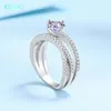 Pierścienie klastra Giaoqi Oryginalne 925 Srebrny diament Past Genialne cięcie 1 D kolor Moissanite Eternal Love Pierścień Księżniczka Biżuteria