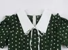 Casual Dresses Vintage Retro 50s 60s Women Dress Polka Dots Printed Short Sleeve Turn Down Collar Rockabilly A Line Party 2023