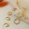 Hoop oorbellen Huggie Monlansher Vintage Geometrische Hoops Gold Copper voor vrouwen Minimalistische sieraden 2023 Trend