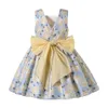 Girl's Dresses 2022 New Luxurious Kid Baby Girls Summer Flower Bridesmaid Dresses for Children Princess Eid Party and Wedding Clothes Z0223