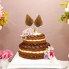 装飾的な花ピックカップケーキパームトッパーバースデーの葉カクテルデザートカップケーキ装飾パーティースティック装飾前菜のつまよ