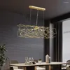 Lampadari Nordici Moderni Per Soggiorno Sala da pranzo RistoranteSalon Loft Acciaio Inossidabile Arte Lampadari a Sospensione Dorati Decorazione