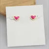 Stud Stone Real 18K Gold Plated Pink turquoise Dangles Earrings Jewelries Letter Gift With free dust bag 30AY