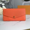 Designer de luxe sarah Whole wallet 7 couleurs mode unique zipper pocke hommes femmes en cuir dame dames long sac à main avec orange b230O