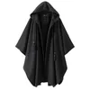 Women's Jackets Yamamoto Dark Irregular Design Woolen Coat Fall Winter Hooded Long Cape Style Women clothes coats 230223