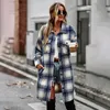 Jackets femininos CCI Casual Longo Plaid Top Autumn Winter Fashion Moda Single Bastested Versatile Cardigan Coat Blouse WQ012C 230223