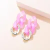 Boucles d'oreilles pendantes coréennes exagérées pour les femmes chaîne acrylique 2023 tendance Punk goutte bijoux cadeau de fête