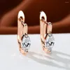 Kolczyki obręcze Proste Unikalne unikalne markizowe cięcie biały cyrkon Dangle Gold Kolor Crystal Women Wedding Party Prezent biżuterii