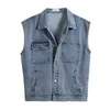 Männer Westen Denim Weste Jacke Baumwolle Kleidung Frühling Sommer Mode Weste Männliche Casual Jeans Vintage Koreanische Mäntel Tops 230223