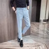 Mäns kostymer Blazers 2023 Fashion Business Casual Suit Pants Autumn Märke Högkvalitativ check Slim Formell klänning plus storlek 28-44