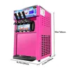 Rostfritt stål Soft Ice Cream Maker Machine English Operating System Gelato Machine 3 Flavors Ice Cream Vending Machines
