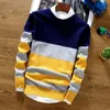 Men's Sweaters Classic Striped Pattern Male Knitted Sweater Top Pullover Warm Coldproof