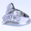 Cluster Ringe Drop Ankunft Luxus Schmuck 925 Sterling Silber Kreuz Ring Princess Cut 5A Zirkonia Ewigkeit Hochzeit Band Geschenk