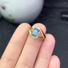 Pierścienie klastra KJjeaxcmy Fine Biżuteria 925 Srebrny Srebrny Inkrustowany Natural Blue Topaz Pierścień Pierścień Wspornikowy