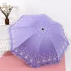 Umbrellas Folding Umbrella Flower UV Protection Sun Three-folding Butterfly Simple Fashion